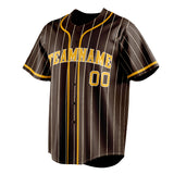 Custom Brown & Yellow Cream Pinstripe Fan Baseball Jersey BB01240528WX076