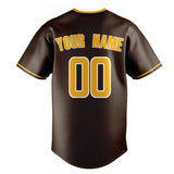 Custom Brown & Gold Color Fan Baseball Jersey BB01240528WX078