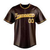 Custom Brown & Gold Color Fan Baseball Jersey BB01240528WX078