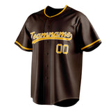 Custom Brown & Gold Color Fan Baseball Jersey BB01240528WX078