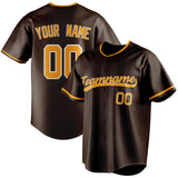 Custom Brown & Orange Color Fan Baseball Jersey