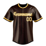 Custom Brown & Cream Color Fan Baseball Jersey BB01240528WX080