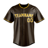 Custom Brown & Gold Color Fan Baseball Jersey BB01240528WX081