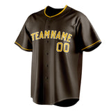 Custom Brown & Gold Color Fan Baseball Jersey BB01240528WX081