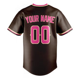 Custom Brown & Pink Color Fan Baseball Jersey BB01240528WX082