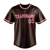 Custom Brown & Pink Color Fan Baseball Jersey BB01240528WX082