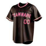 Custom Brown & Pink Color Fan Baseball Jersey BB01240528WX082