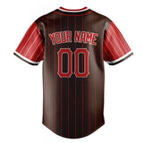 Custom Brown & Red Red Pinstripe Fan Baseball Jersey BB01240528WX083