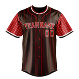 Custom Brown & Red Red Pinstripe Fan Baseball Jersey BB01240528WX083