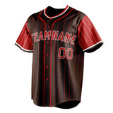 Custom Brown & Red Red Pinstripe Fan Baseball Jersey BB01240528WX083