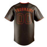 Custom Brown & Red Color Fan Baseball Jersey BB01240528WX084