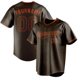 Custom Brown & Red Color Fan Baseball Jersey