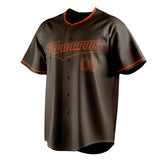 Custom Brown & Red Color Fan Baseball Jersey BB01240528WX084