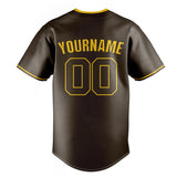 Custom Brown & Gold Color Fan Baseball Jersey BB01240528WX085