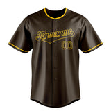 Custom Brown & Gold Color Fan Baseball Jersey BB01240528WX085