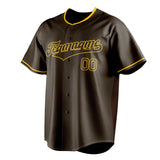 Custom Brown & Gold Color Fan Baseball Jersey BB01240528WX085