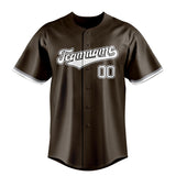 Custom Brown & White Color Fan Baseball Jersey BB01240528WX086