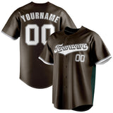 Custom Brown & White Color Fan Baseball Jersey