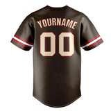 Custom Brown & Cream Color Fan Baseball Jersey BB01240528WX087