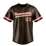 Custom Brown & Cream Color Fan Baseball Jersey BB01240528WX087