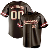 Custom Brown & Cream Color Fan Baseball Jersey BB01240528WX087