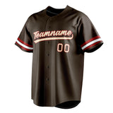 Custom Brown & Cream Color Fan Baseball Jersey BB01240528WX087