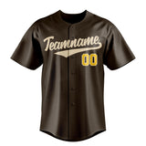 Custom Brown & Cream Color Fan Baseball Jersey BB01240528WX088