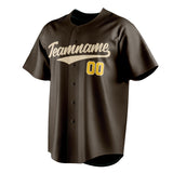 Custom Brown & Cream Color Fan Baseball Jersey BB01240528WX088