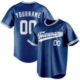 Custom Blue & White Color Fan Baseball Jersey