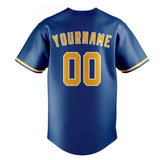 Custom Blue & Gold Color Fan Baseball Jersey BB01240528WY053