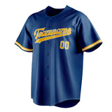 Custom Blue & Gold Color Fan Baseball Jersey BB01240528WY053