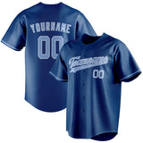 Custom Blue & Light Blue Color Fan Baseball Jersey