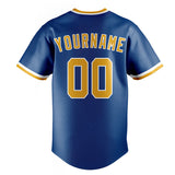 Custom Blue & Gold Color Fan Baseball Jersey BB01240528WY062