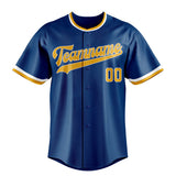 Custom Blue & Gold Color Fan Baseball Jersey BB01240528WY062