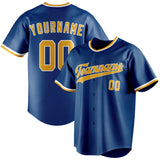 Custom Blue & Gold Color Fan Baseball Jersey BB01240528WY062