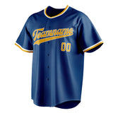 Custom Blue & Gold Color Fan Baseball Jersey BB01240528WY062