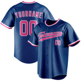 Custom Blue & Pink Color Fan Baseball Jersey