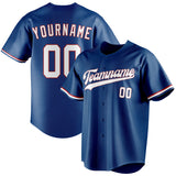 Custom Blue & White Color Fan Baseball Jersey