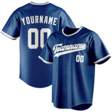 Custom Blue & White Color Fan Baseball Jersey