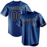 Custom Blue & Black Color Fan Baseball Jersey