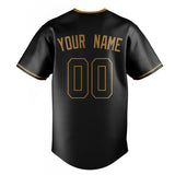 Custom Black & Old Gold Color Fan Baseball Jersey BB01240528YX185