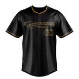 Custom Black & Old Gold Color Fan Baseball Jersey BB01240528YX185