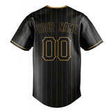 Custom Black & Old Gold Old Gold Pinstripe Fan Baseball Jersey BB01240528YX186