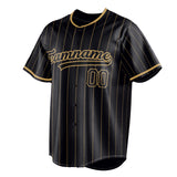 Custom Black & Old Gold Old Gold Pinstripe Fan Baseball Jersey BB01240528YX186