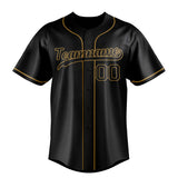 Custom Black & Old Gold Color Fan Baseball Jersey BB01240528YX188