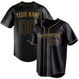 Custom Black & Old Gold Color Fan Baseball Jersey BB01240528YX188