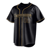 Custom Black & Old Gold Color Fan Baseball Jersey BB01240528YX188