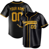 Custom Black & Gold Color Fan Baseball Jersey