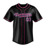 Custom Black & Pink Color Fan Baseball Jersey BB01240528YX193