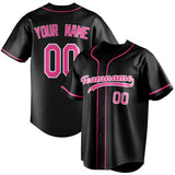 Custom Black & Pink Color Fan Baseball Jersey